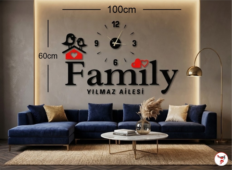 Family Duvar Dekorasyon Duvar Saati - Görsel 3