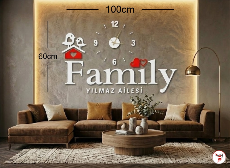 Family Duvar Dekorasyon Duvar Saati - Görsel 4