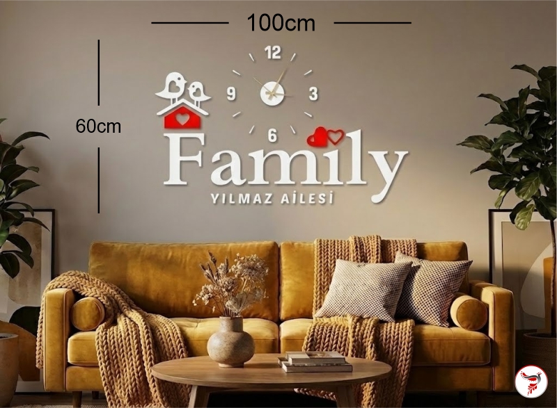 Family Duvar Dekorasyon Duvar Saati - Görsel 2