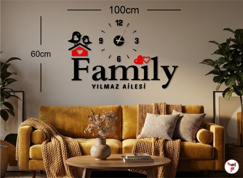 Family Duvar Dekorasyon Duvar Saati - Görsel 7