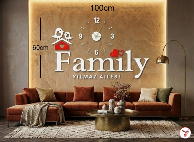 Family Duvar Dekorasyon Duvar Saati - Görsel 6