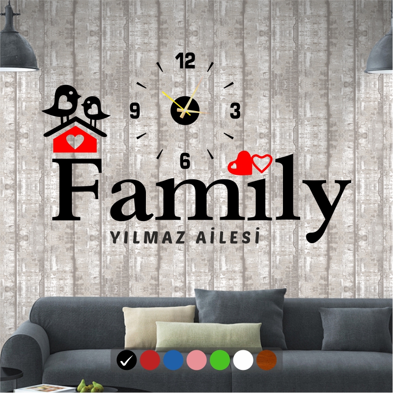 Family Duvar Dekorasyon Duvar Saati